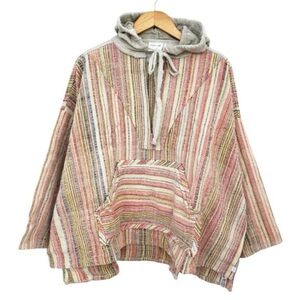 Out From Under Shiloh Striped Hooded Poncho Sweatshirt Urban Outfitters Size M